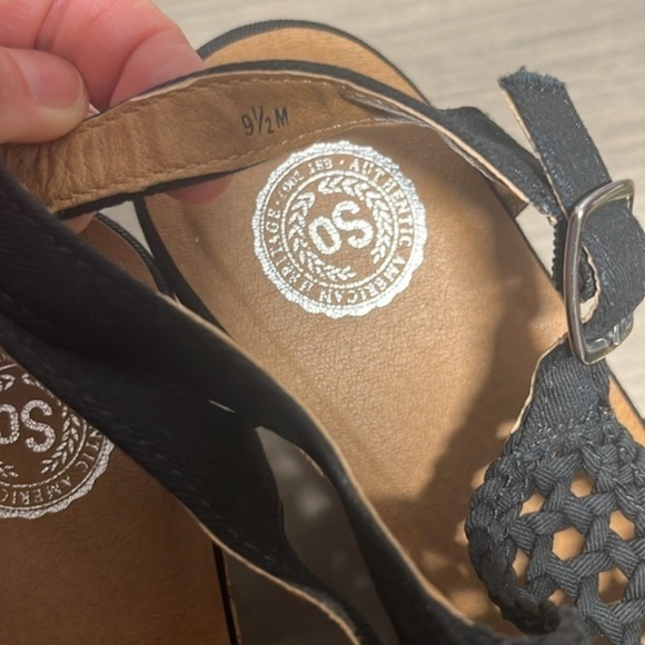 SO black crochet canvas wedges womens size 9.5 - Picture 4 of 6